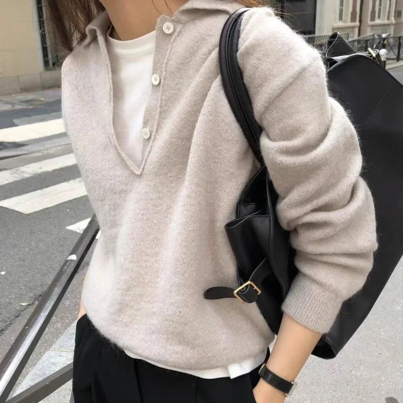 2025 automne/hiver nouveau pull femme 100% laine sweat à capuche tricoté femme couleur unie décontra