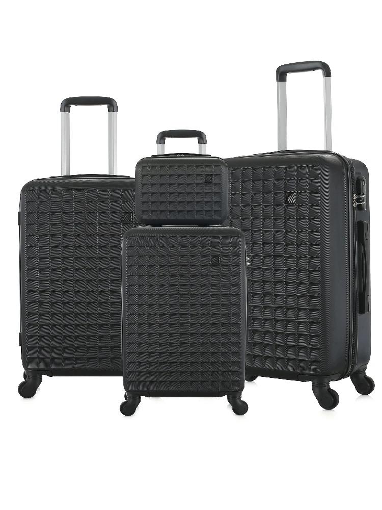 Ensembles de bagages à roulettes rigide ABS 4 pièces (18/23/27 pouces + étui à cosmétiques 13 pouces