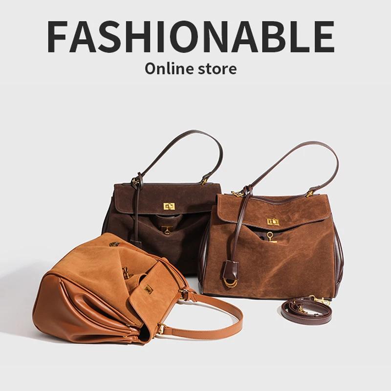 Sac fourre-tout de luxe pour femme en cuir microfibre, avec boucle dorée, sac à bandoulière et sac à