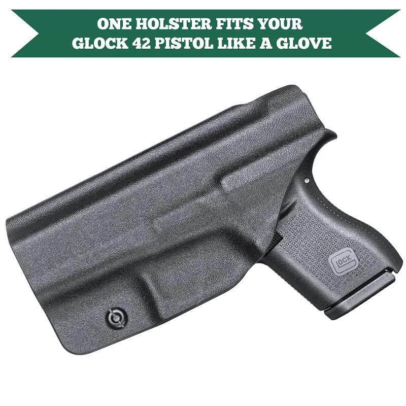 Étui Glock G42 IWB Kydex pour pistolet Glock G42.380, ceinture intérieure, étui de transport dissimu