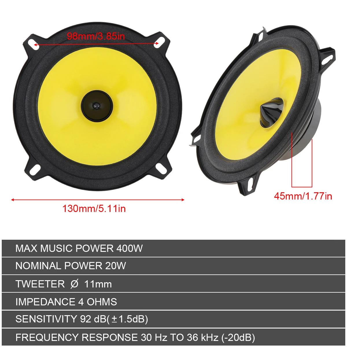 2 pièces 4/5/6 pouces 600W haut-parleur Audio de voiture universel lourd mi-basse Ultra-mince haut-p