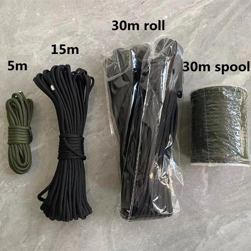 Paracorde 550 à 7 cœurs, 5M/15M/30M, 4mm, cordon de Parachute, kit de corde de survie pour Camping e