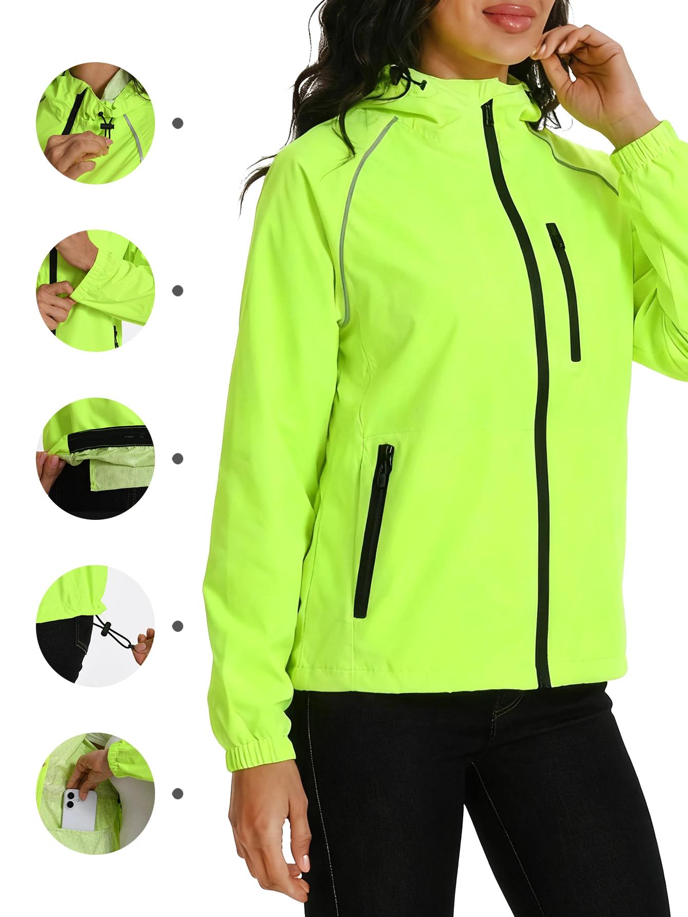 Veste à capuche imperméable et coupe-vent pour femmes, veste de sport respirante à manches longues, 