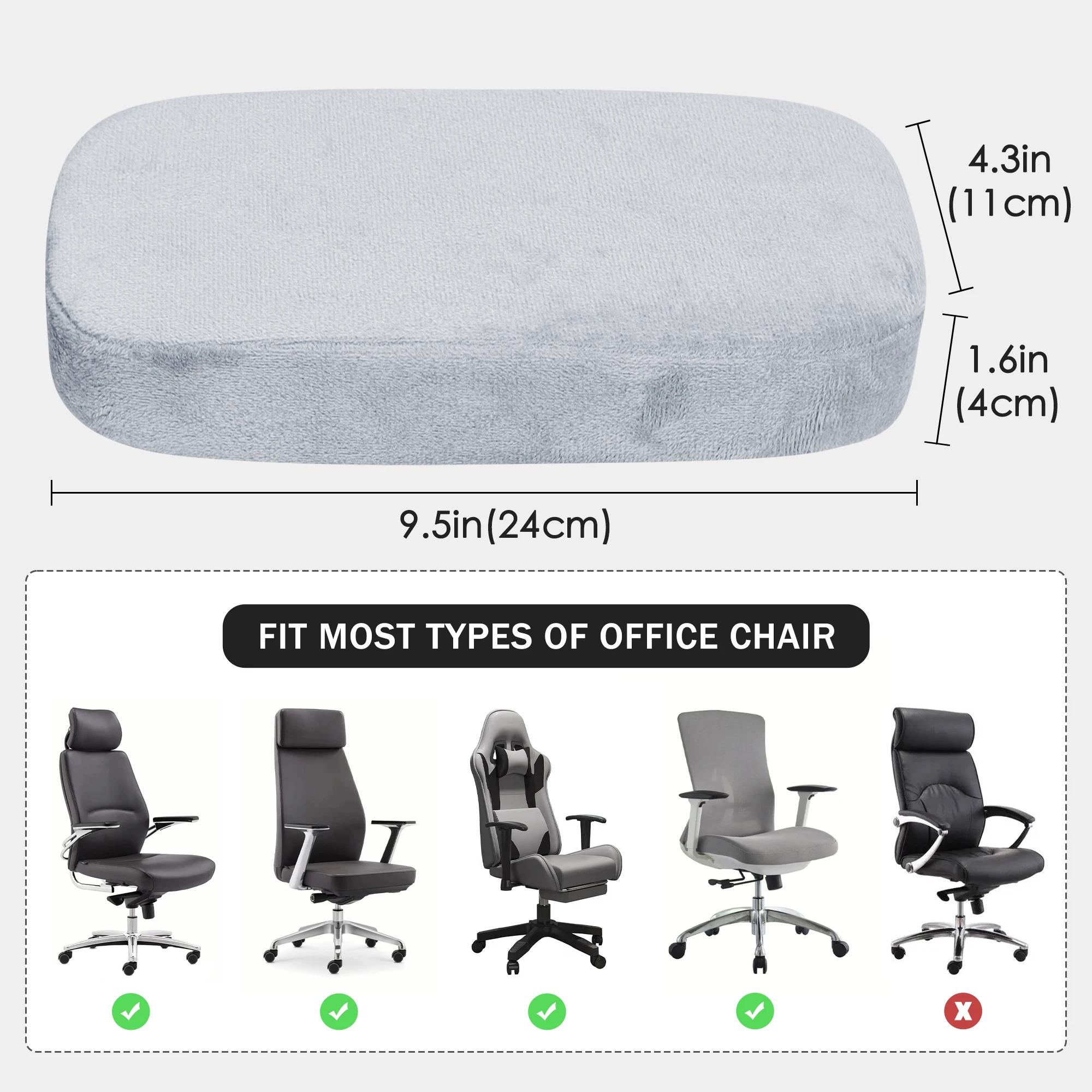 Housses d'accoudoir de chaise de bureau pour coudes et avant-bras, ensemble de 2 pièces en velours é