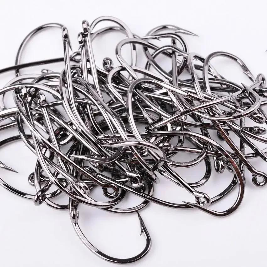100/50pcs boîte poulpe hameçons de pêche haute teneur en carbone Chmical aiguiser barbelé cercle cro
