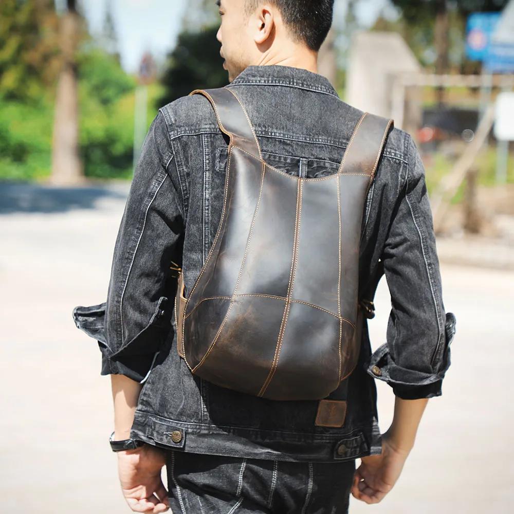 Luufan – sac à dos antivol en cuir véritable pour homme et femme, sac de jour pour téléphone Ipad, p