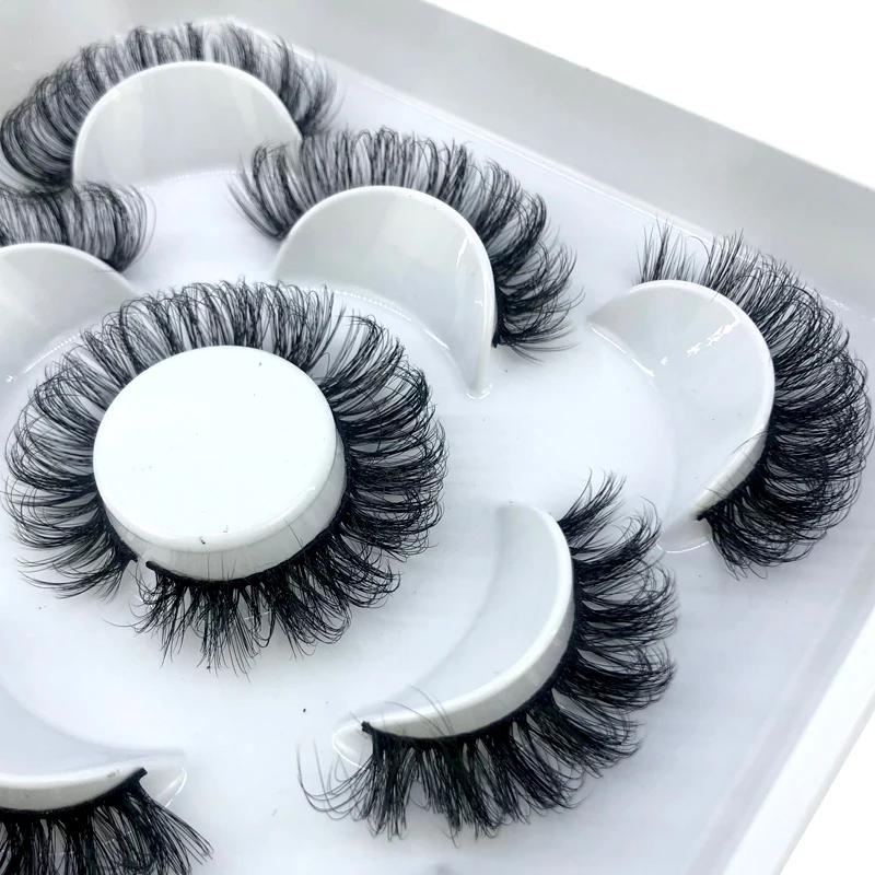 5 paires de cils moelleux 8-25mm 3D cils de vison longs et épais faux cils naturels en gros cils ven