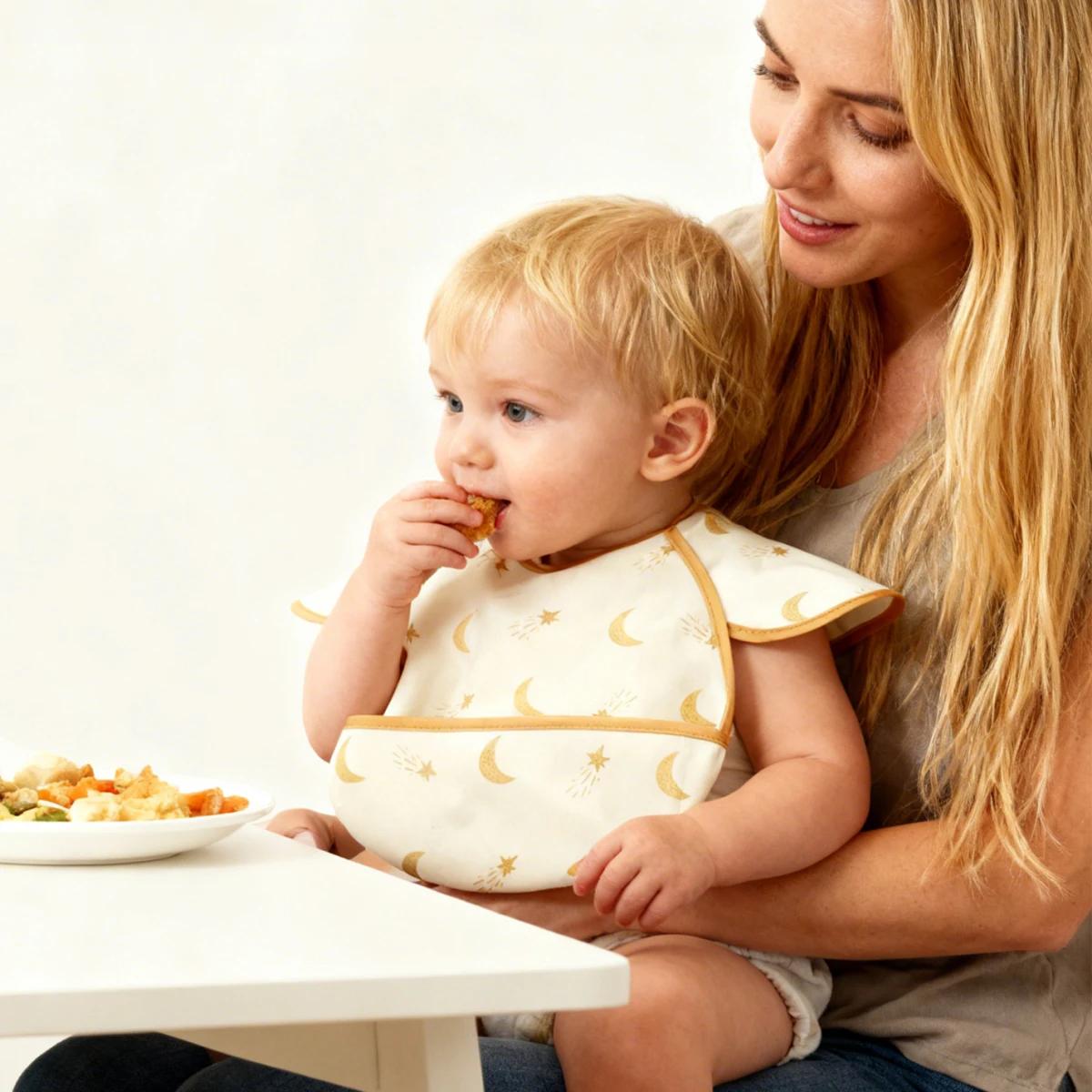 Elinfant nouveau modèle de mode imperméable poche déjeuner bavoirs d'alimentation réutilisable bébé 