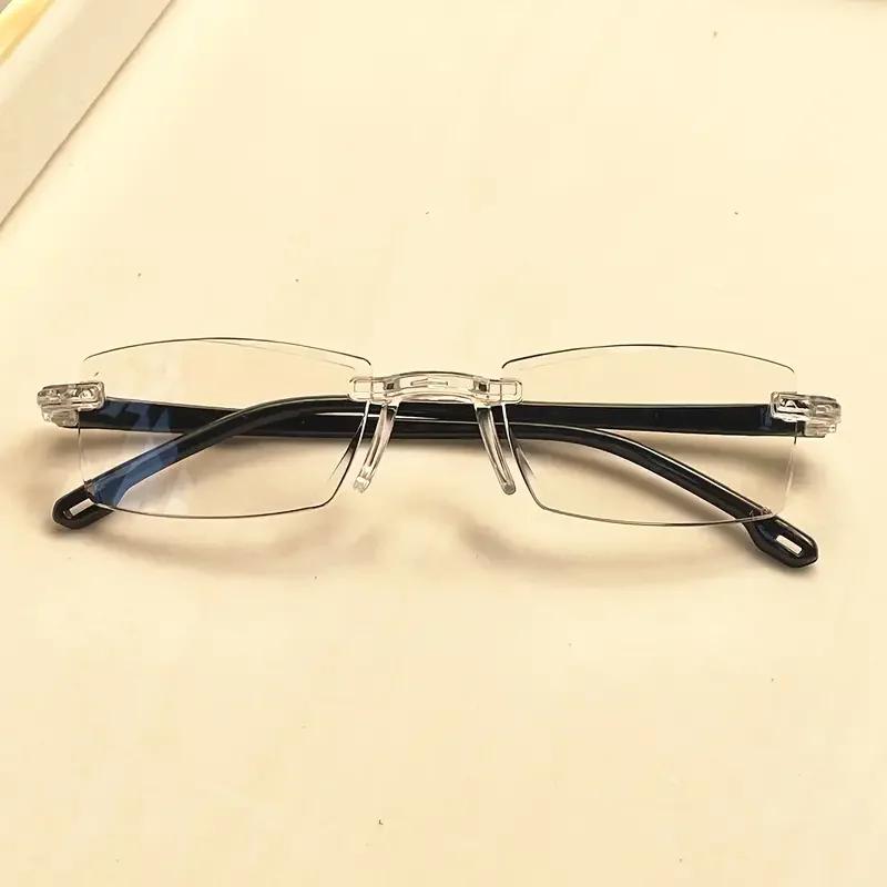 Paquet de 14 lunettes de lecture sans monture de style vintage – Cadre rectangulaire, bloquant la lu