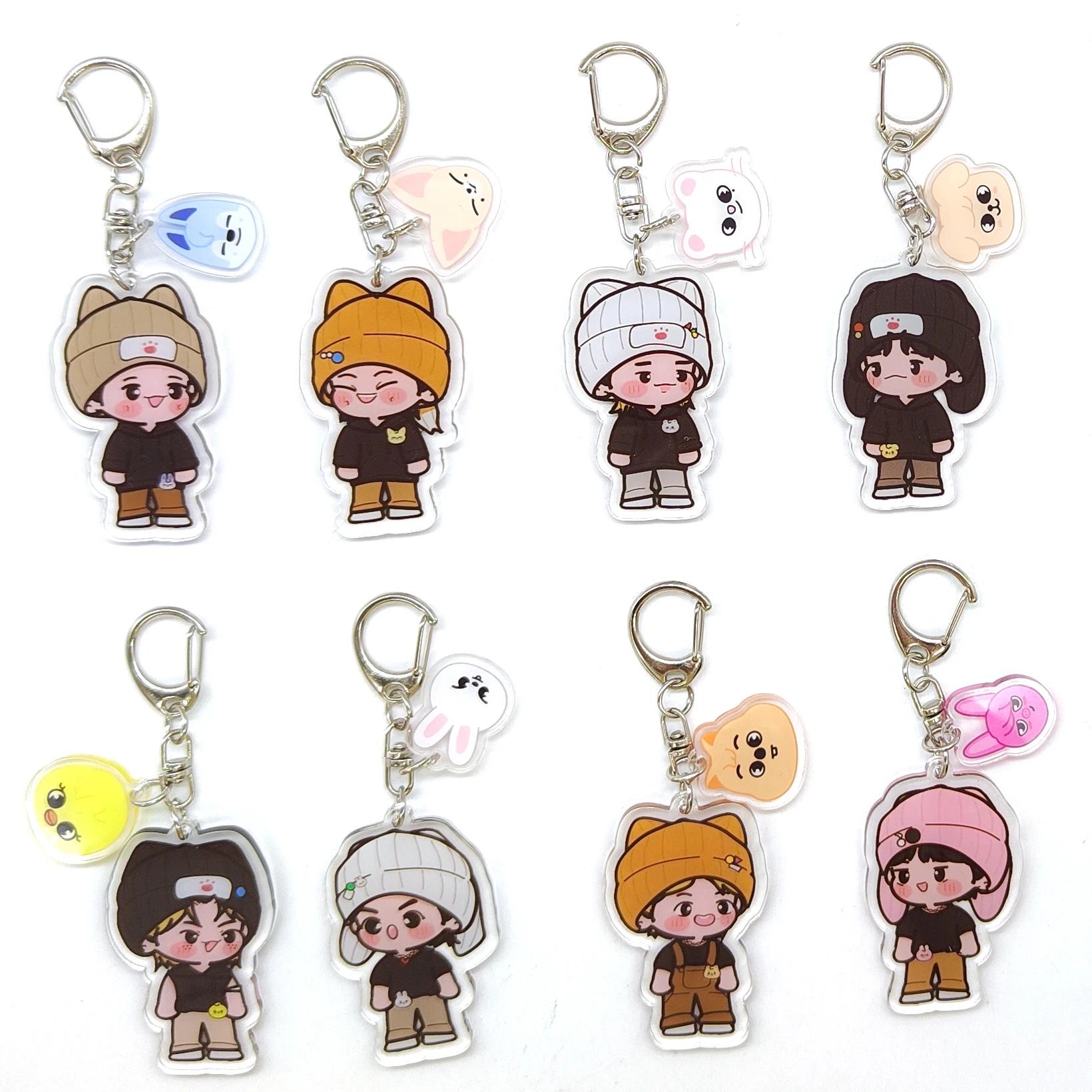 Porte-clés en acrylique KPOP pour les fans, pendentif de sac mignon, accessoires cadeaux, ensemble d