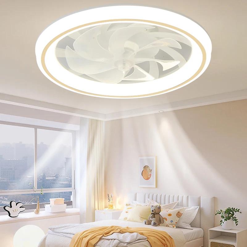 Nouveau ventilateur de plafond lumière salon, chambre moderne et Simple maison télécommande intellig