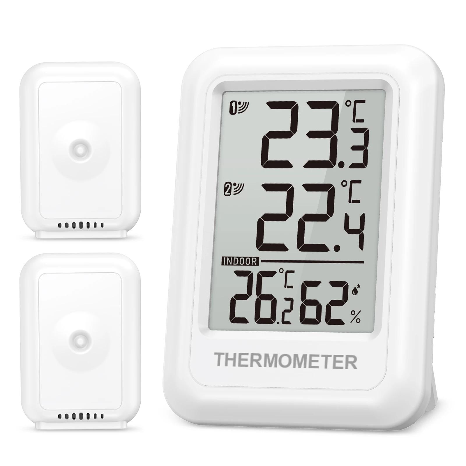 ORIA Thermomètre extérieur Hygromètre intérieur sans fil Thermomètre d'ambiance numérique avec 2 cap