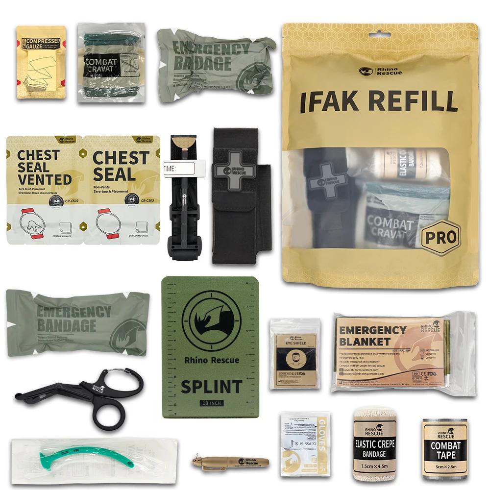 Rhino Rescue IFAK Kit de recharge pour traumatismes, Kit de survie pour arrêter le saignement, sac 1