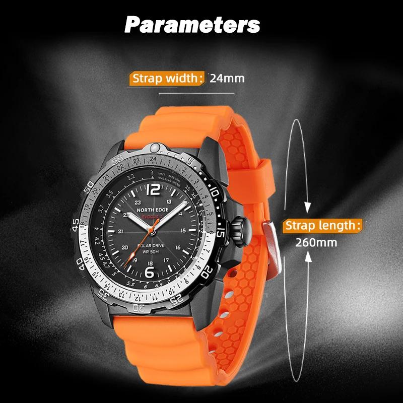 NORTH EDGE EVOQUE 2 hommes montre militaire numérique énergie solaire environnement hommes Sport mon