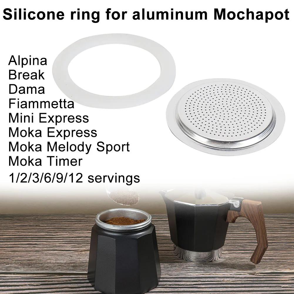 Anneau en caoutchouc de café en Silicone, joint en caoutchouc Moka, écran filtrant, cafetière expres