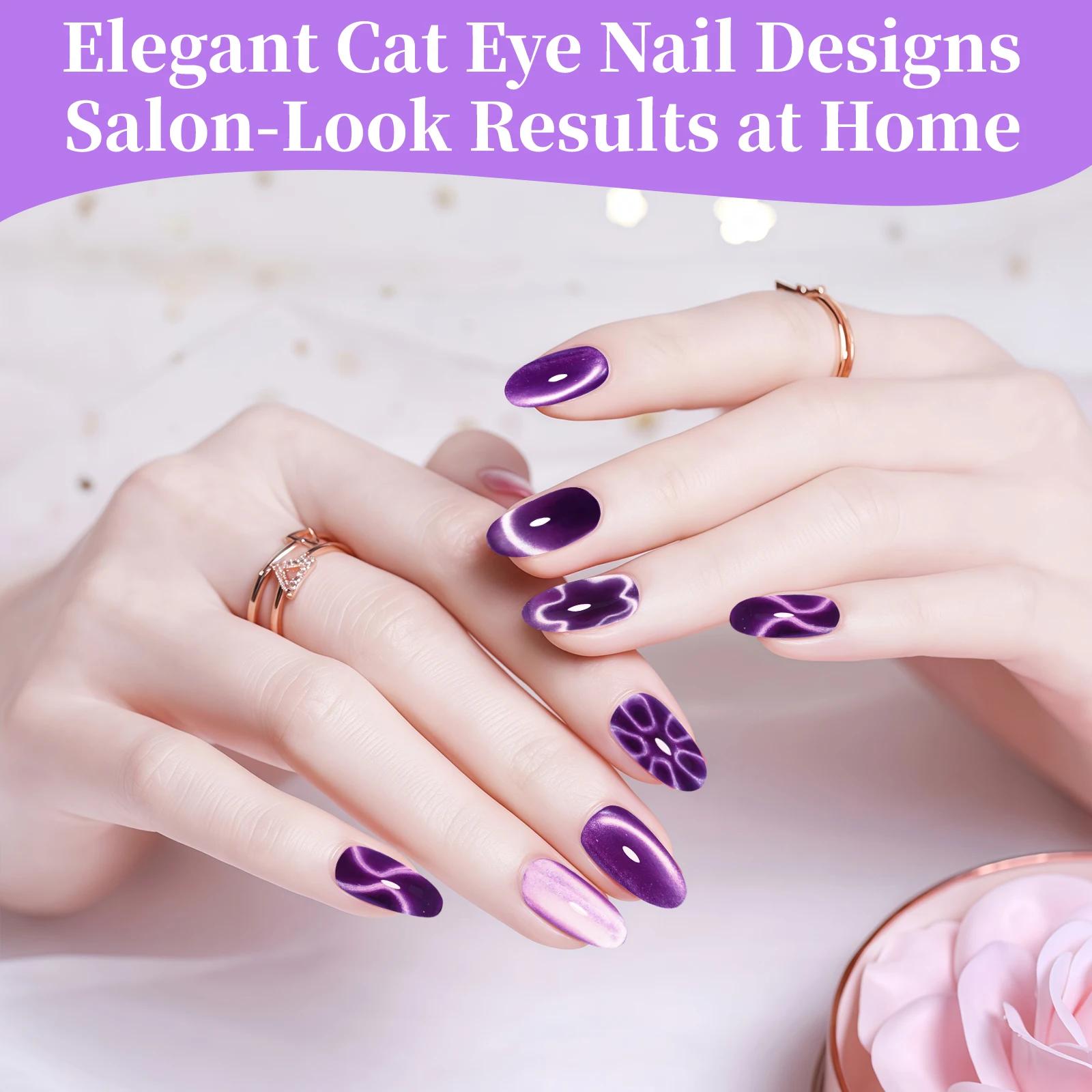 Bâtonnet aimanté 4-en-1 pour ongles effet œil de chat, pour motifs étoile, fleur, French manucure, o
