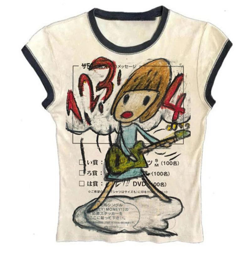 Y2K coréen populaire vêtements Emo été bébé T-shirt Streetwear gothique Harajuku graphique esthétiqu