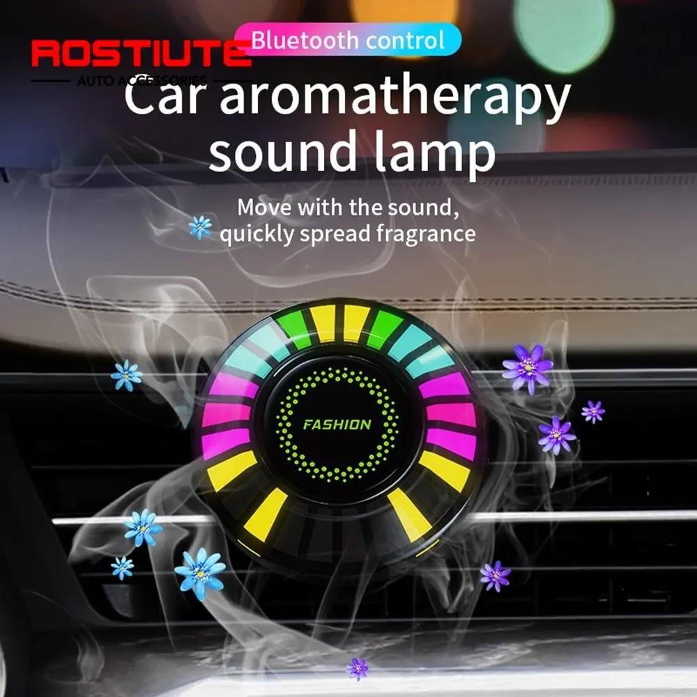 Lumière d'ambiance de voiture 24Led RGB, lumière néon ronde de rythme de musique, décoration d'atmos