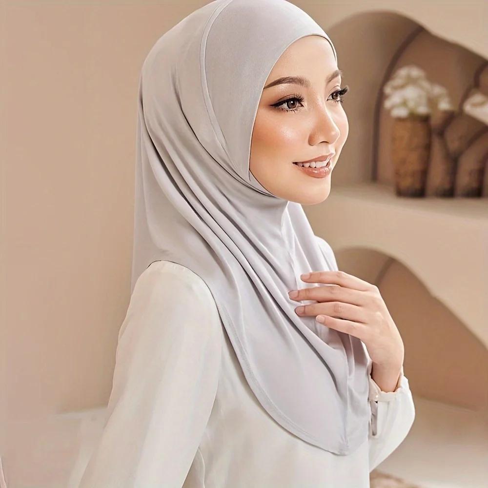 Nouveau instantané prêt à porter Hijab femmes musulmanes extensible sport Jersey Hijab foulards mala