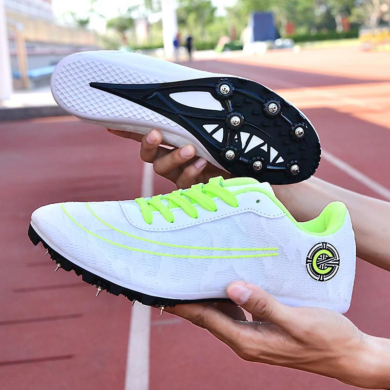 Chaussures athlétisme compétition homme femme - Baskets extérieur antidérapantes - Entraînement étudiants