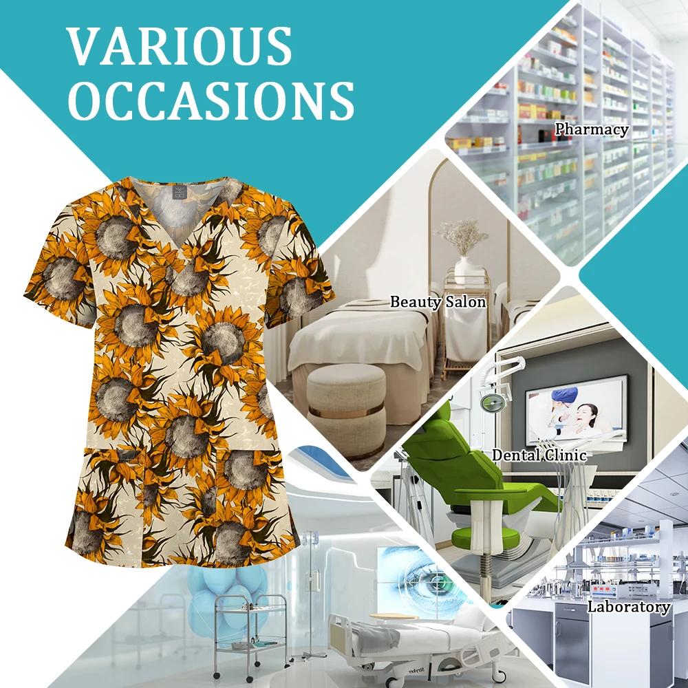 Uniformes en polyester et spandex pour femmes, belle chemise de gIslande pour hôpital, chemise de gI