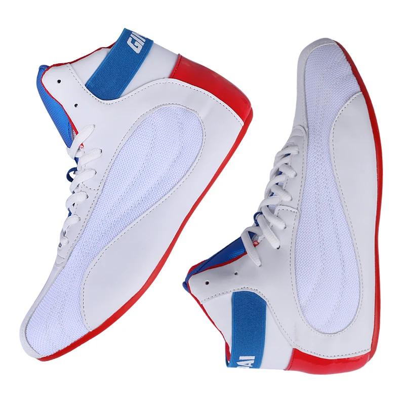 Bottes de lutte respirantes coordonnantes pour hommes et femmes, chaussures de boxe professionnelles