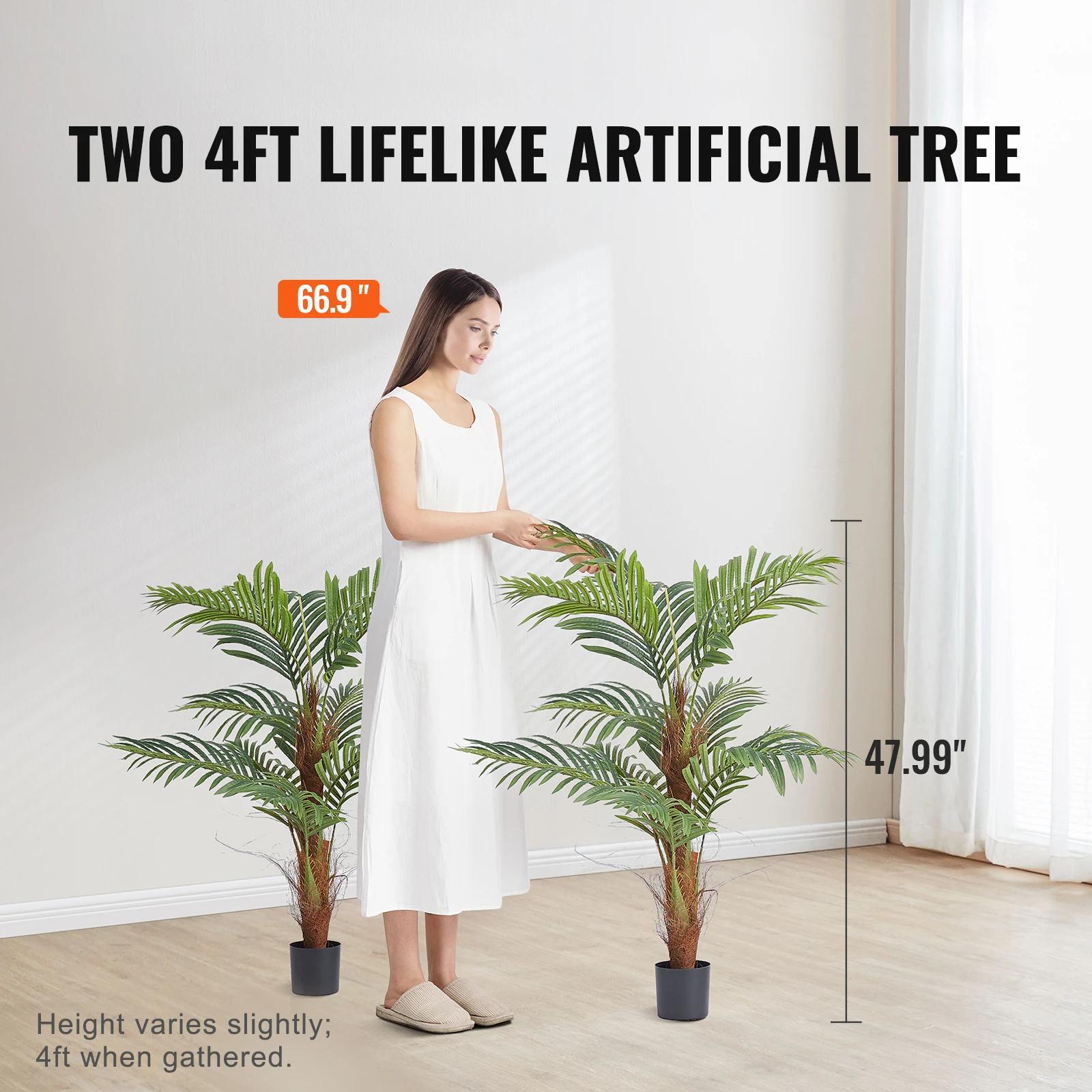 SucceBuy palmier artificiel 4/5/6 pieds fausse plante matériau PE sécurisé et Protection d'inclinais