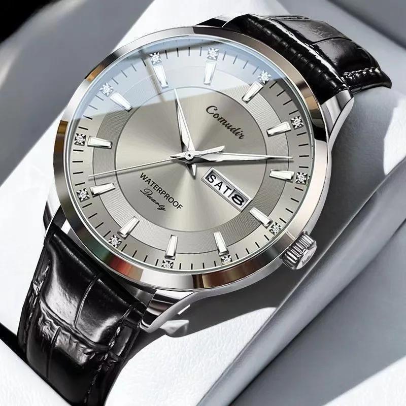 Montre pour hommes entièrement automatique et Non mécanique, évidée, étanche, tendance, brille dans 