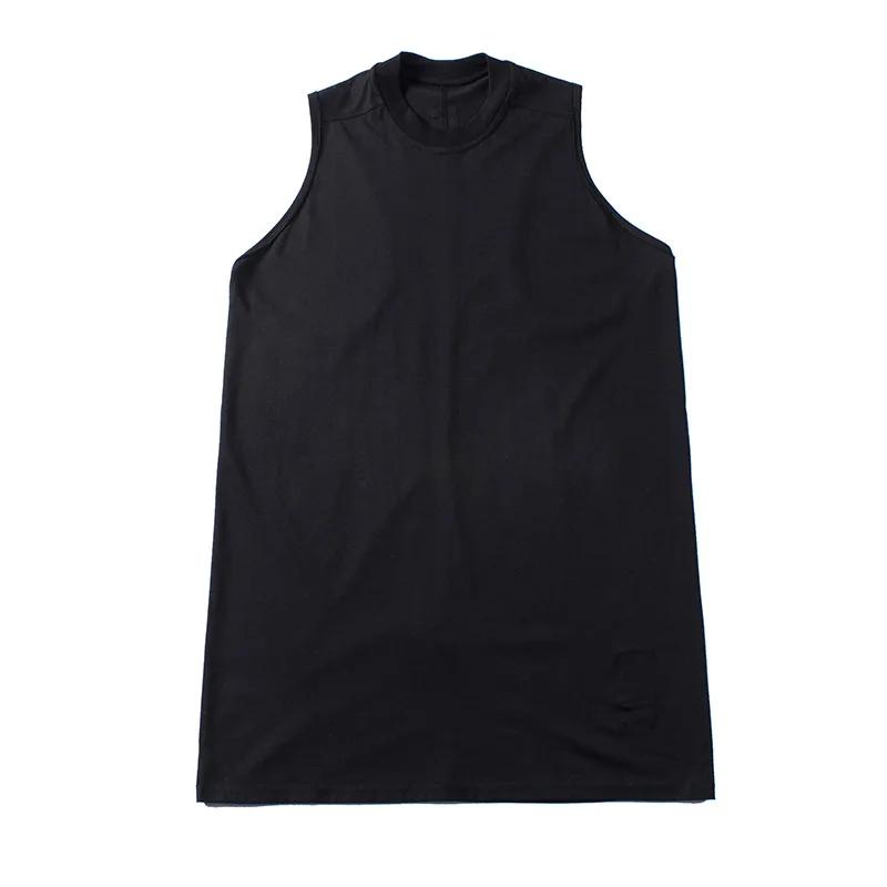 Dark RICK RO Style coton haute rue hommes couleur unie petit col épaules dénudées grand en forme de 