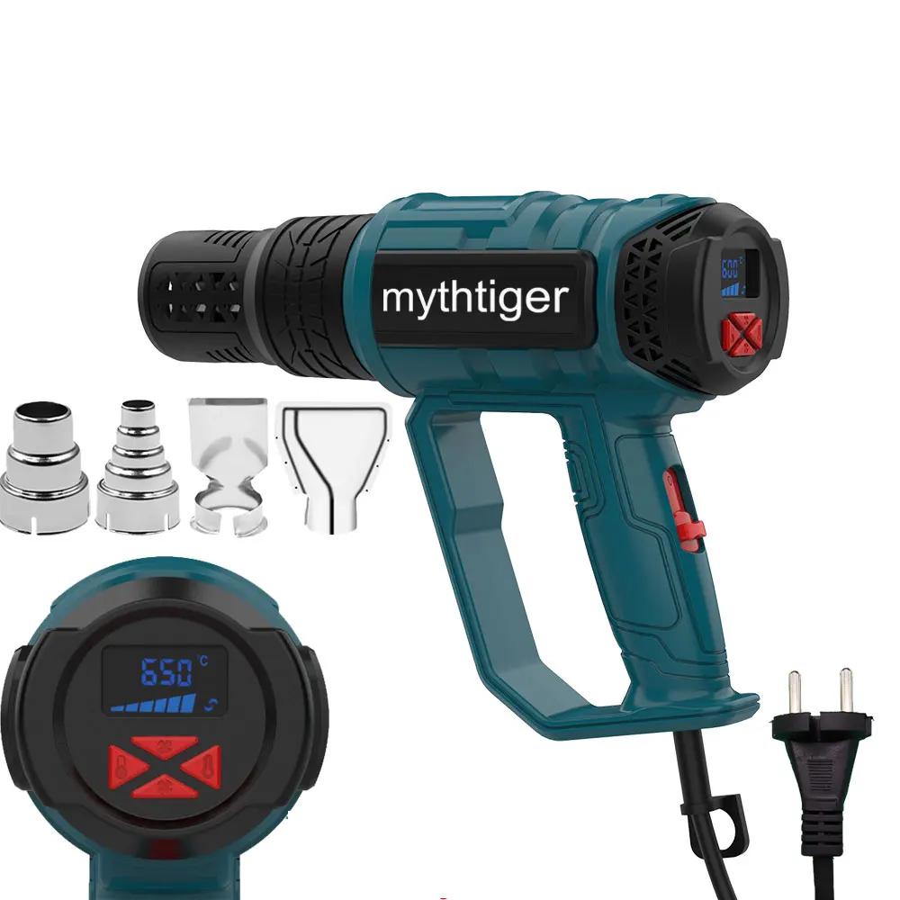 Pistolet thermique industriel 220V avec prise EU, sèche-cheveux, pistolet à air chaud pour la constr