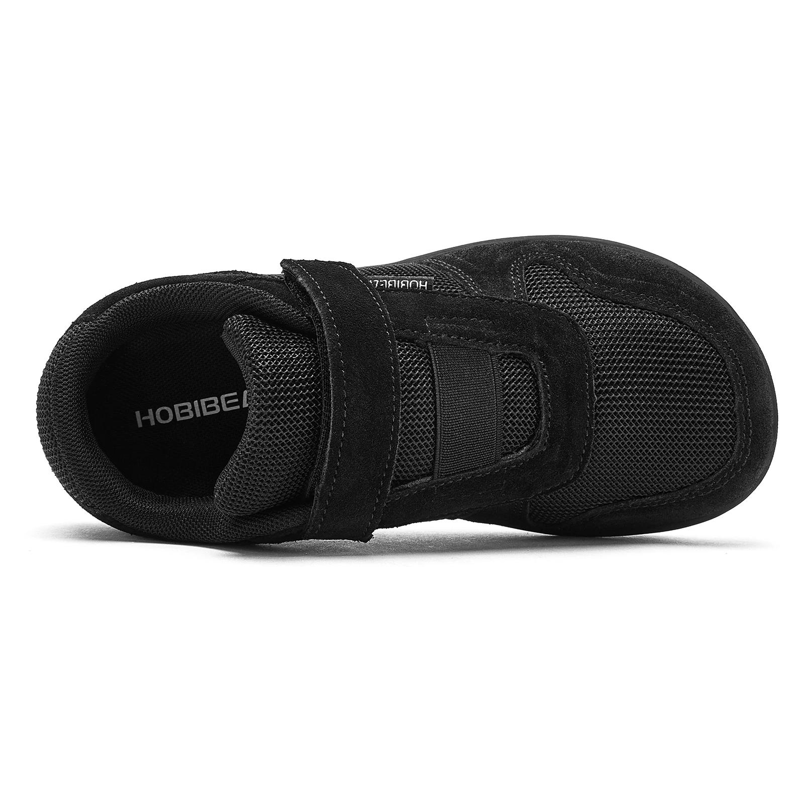 HOBIBEAR enfants chaussures pieds nus à bout large petit/grand/enfant boucle à crochet baskets minim