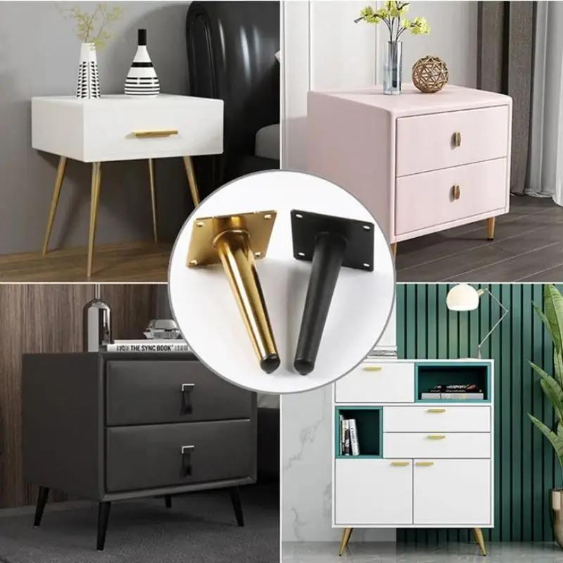 4 pièces pieds de canapé ronds en métal massif meubles jambes canapé pieds de remplacement parfait m