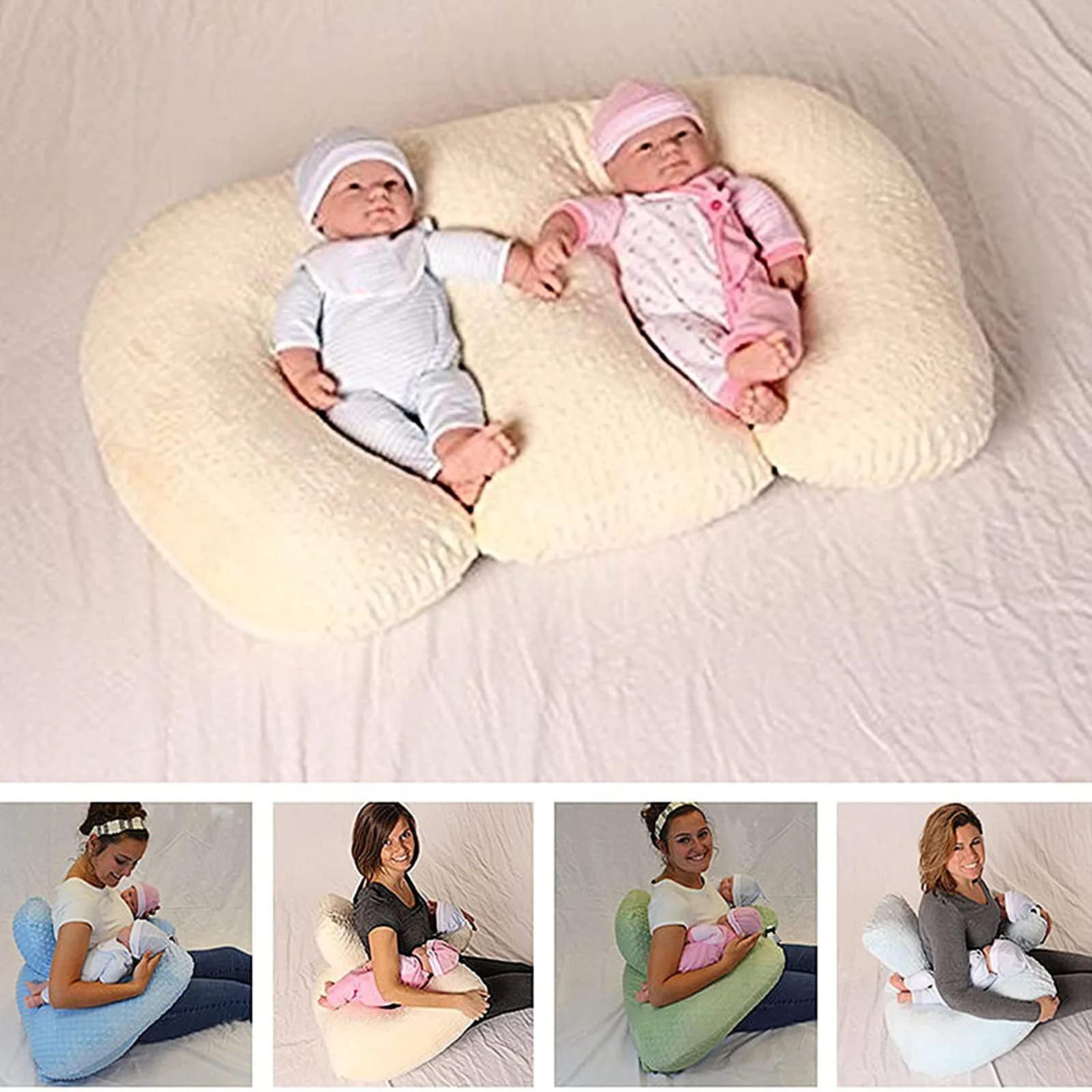 Coussin d'allaitement multifonctionnel double, coussin de soutien pour l'allaitement des nouveau-nés