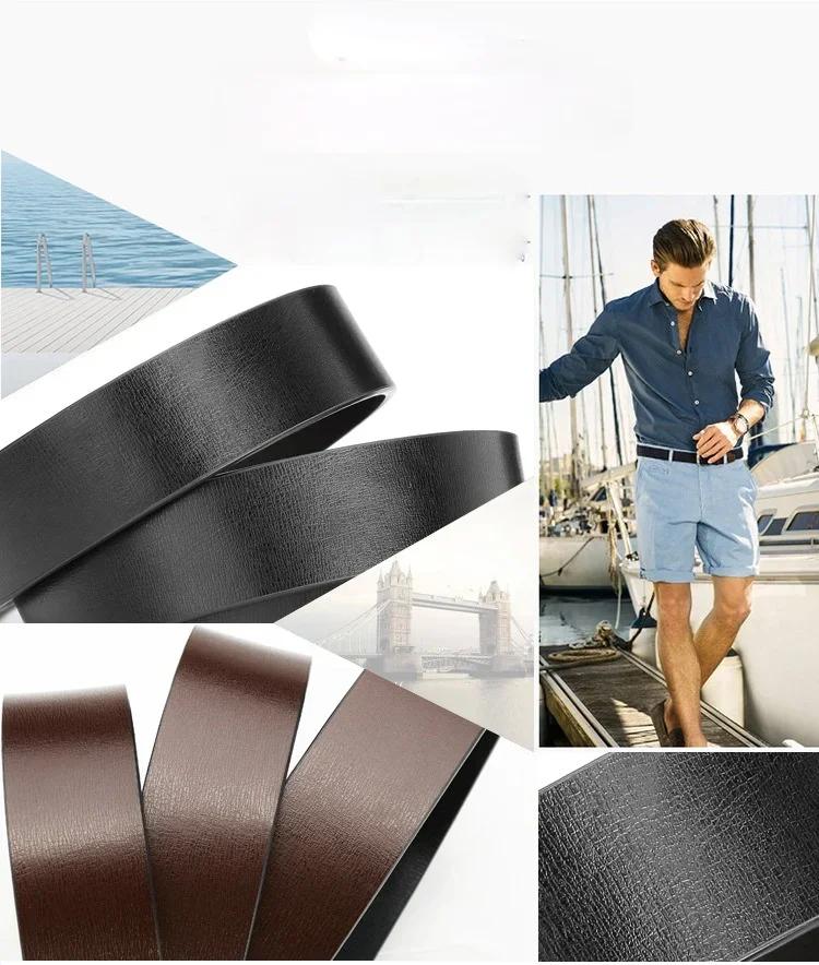 Nouveaux hommes ceintures en cuir PU ceintures Double face hommes mode sans boucle ceintures de haut
