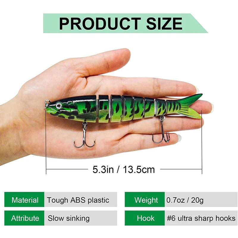Leurres de pêche multi-articulés Swimbait manivelle appât lent coulant bionique appât artificiel eau