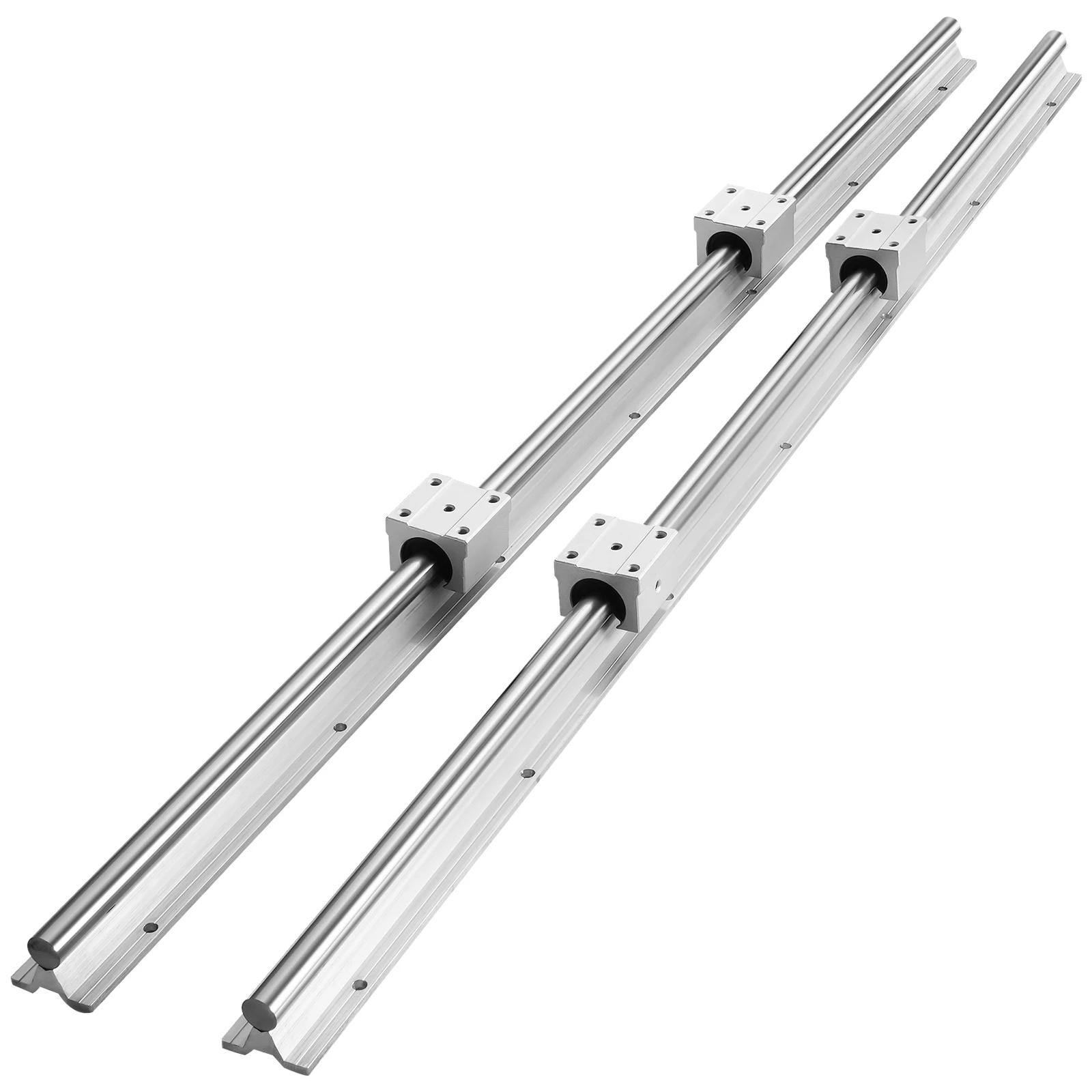 SucceBuy 2 pièces Rails de guidage linéaires SBR12 SBR16 SBR20 SBR25 800-2200mm et 4 pièces blocs de