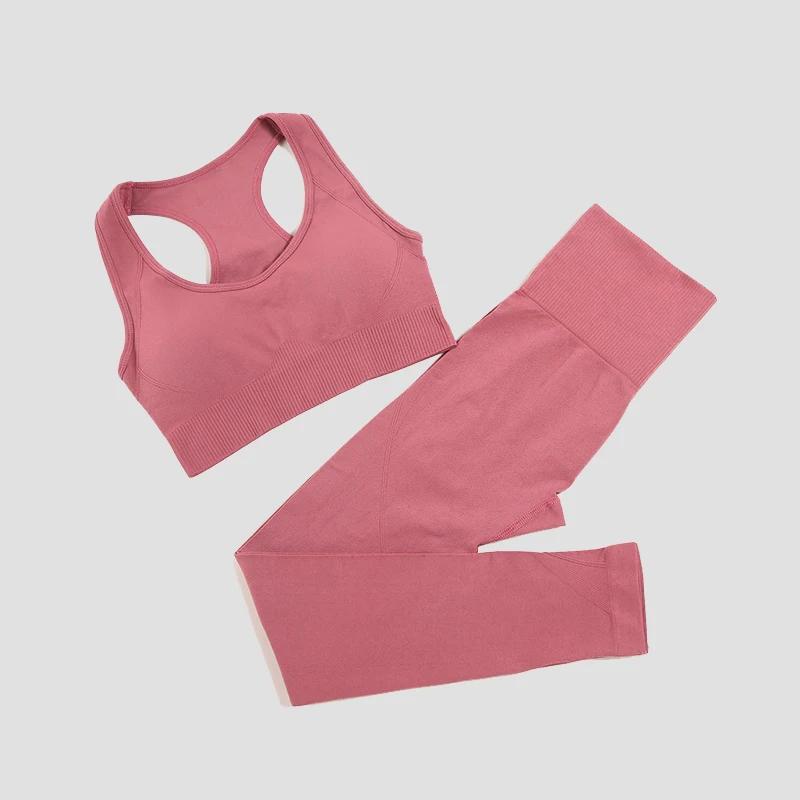 Leggings rembourrés sans couture femme - Ensemble sport 2 pièces yoga et fitness confort optimal