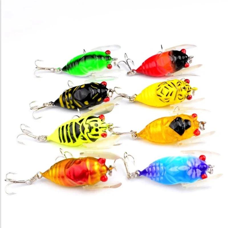 1 pièces Simulation cigale dur faux appât leurre de pêche 5 cm 6g bionique Iscas artificiel Wobblers