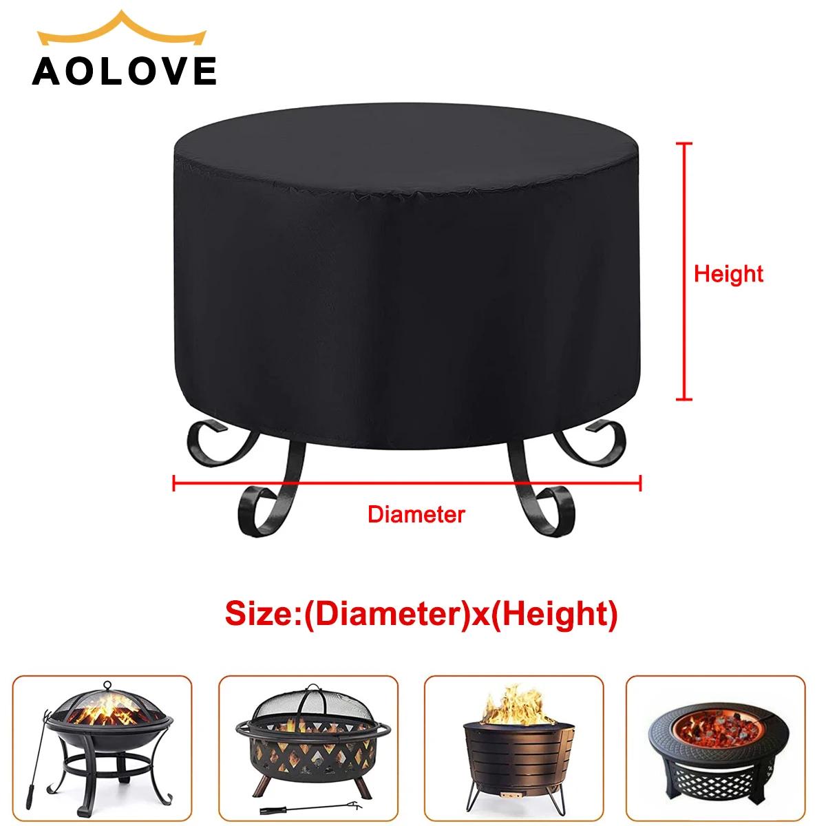 Couverture imperméable pour foyer de Patio, protection UV noire, abri pour barbecue, jardin extérieu