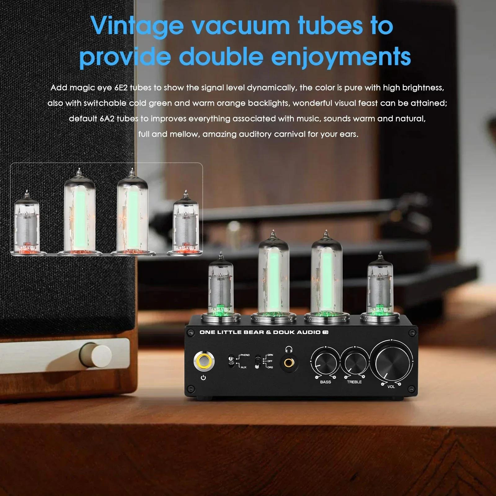 Douk Audio T9 Mini 6E2 préamplificateur à Tube sous vide Audio stéréo MM/MC Phono scène platine préa