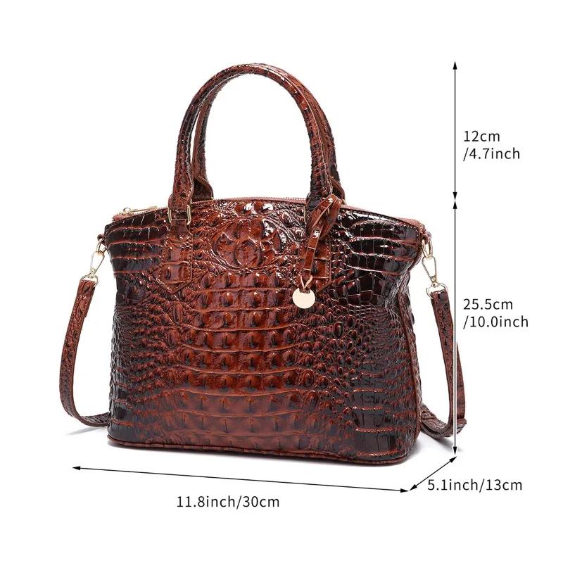 2025 Sac à main en relief Crocodile pour femme Sac à main de luxe en cuir ombré Sac à bandoulière Sa