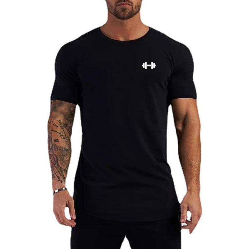 T-shirts de course d'été en coton respirant, vêtements de sport à manches courtes pour hommes, T-shi