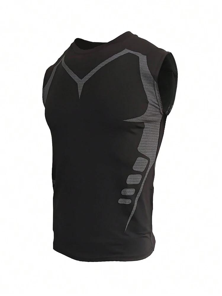 Maillot de sport élastique à compression pour homme, sous-vêtement respirant, séchage rapide, absorb