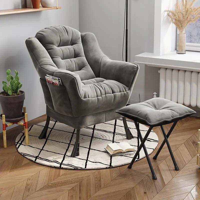 Chaise de canapé confortable avec repose-pieds, chaises de salon, loisirs paresseux, chaise à dossie