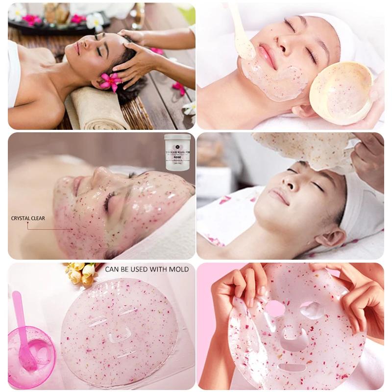 Juego de polvo de máscara de gelatina suave Natural, mascarilla Facial de goma despegable, frasco pa
