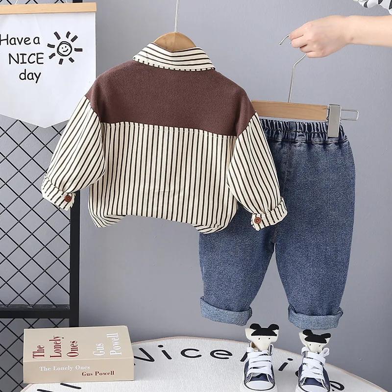 Nouveau printemps automne bébé vêtements costume enfants garçons à manches longues chemise pantalon 