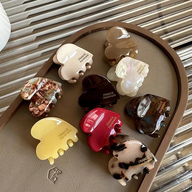 Petite griffe de cheveux en acétate de 3.5cm, crabes pour filles, jolies pinces à cheveux en forme d
