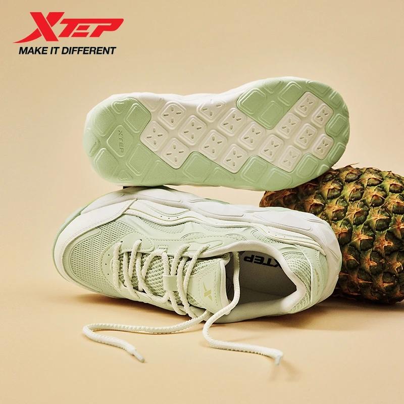 Xtep – baskets décontractées à plateforme en cuir et maille ananas pour femmes, chaussures de sport 