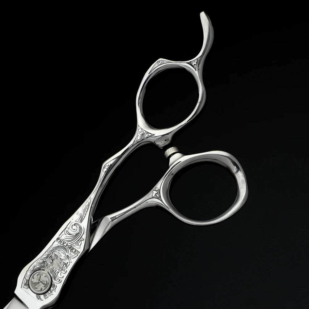 Ciseaux de barbier professionnels en acier vg10, 6 pouces, poignée sculptée en 3D, accessoires de pe