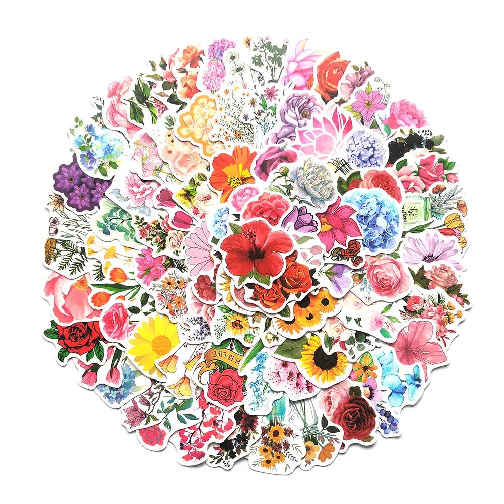 10/30/50/100 pièces fleurs autocollants ordinateur portable vélo guitare planche à roulettes autocol